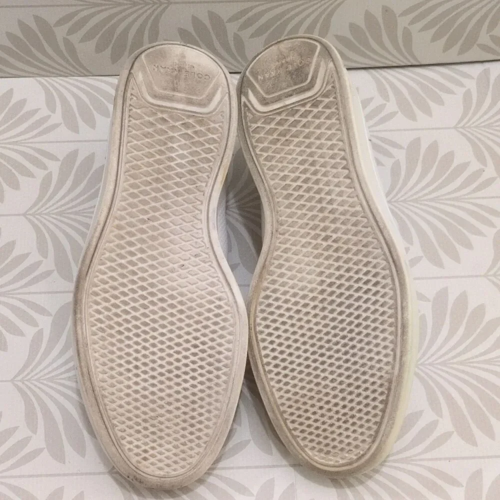 Cole Haan Men's White/Blue Leather Lace-Up Sneakers C33987 US 10.5 M